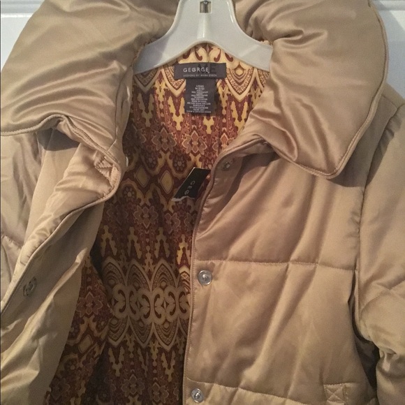 Gorgeous puffy jacket tan street wear winter sz M - Picture 5 of 5